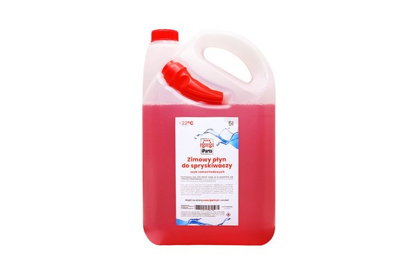 Płyn do spryskiwaczy zimowy z lejkiem IPARTS -22°C 5 litrów (czerwony) - wieloowocowy
