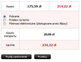 Wybór formy płatności 