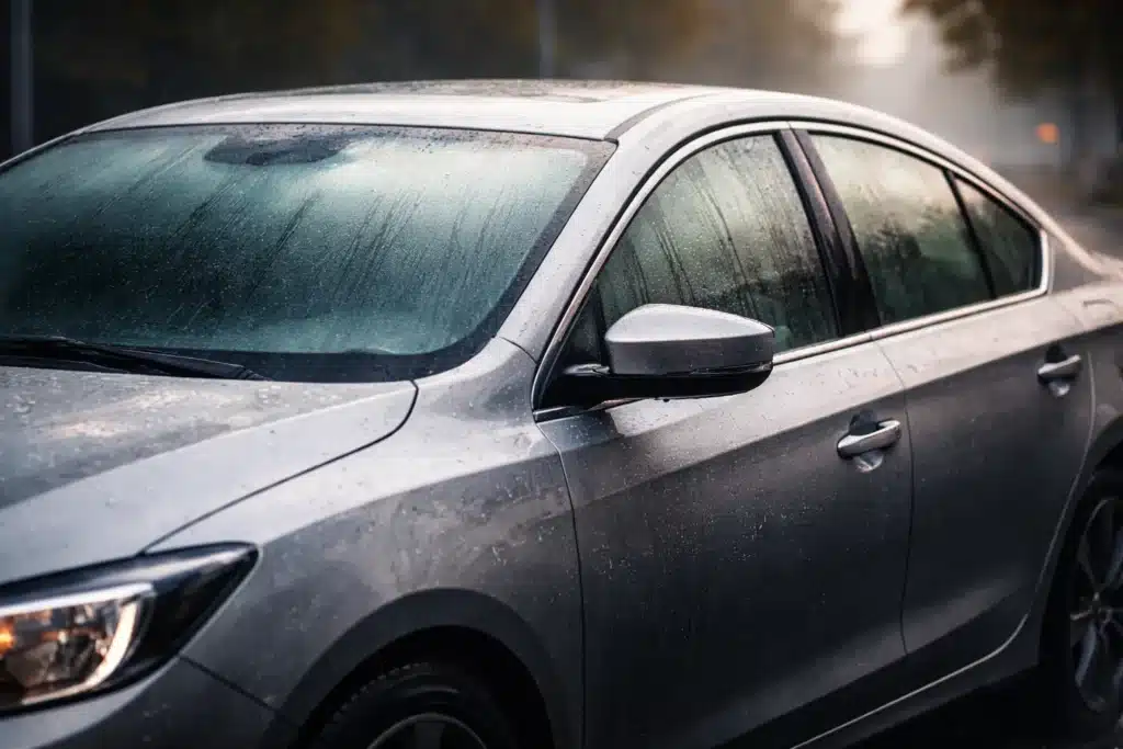 Kiedy ciepłe, wilgotne powietrze z wnętrza auta styka się z zimną powierzchnią szyby (która jest wychłodzona przez temperaturę zewnętrzną), następuje gwałtowne schłodzenie powietrza przy samej szybie.
